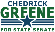 Chedrick Greene for State Senate Logo